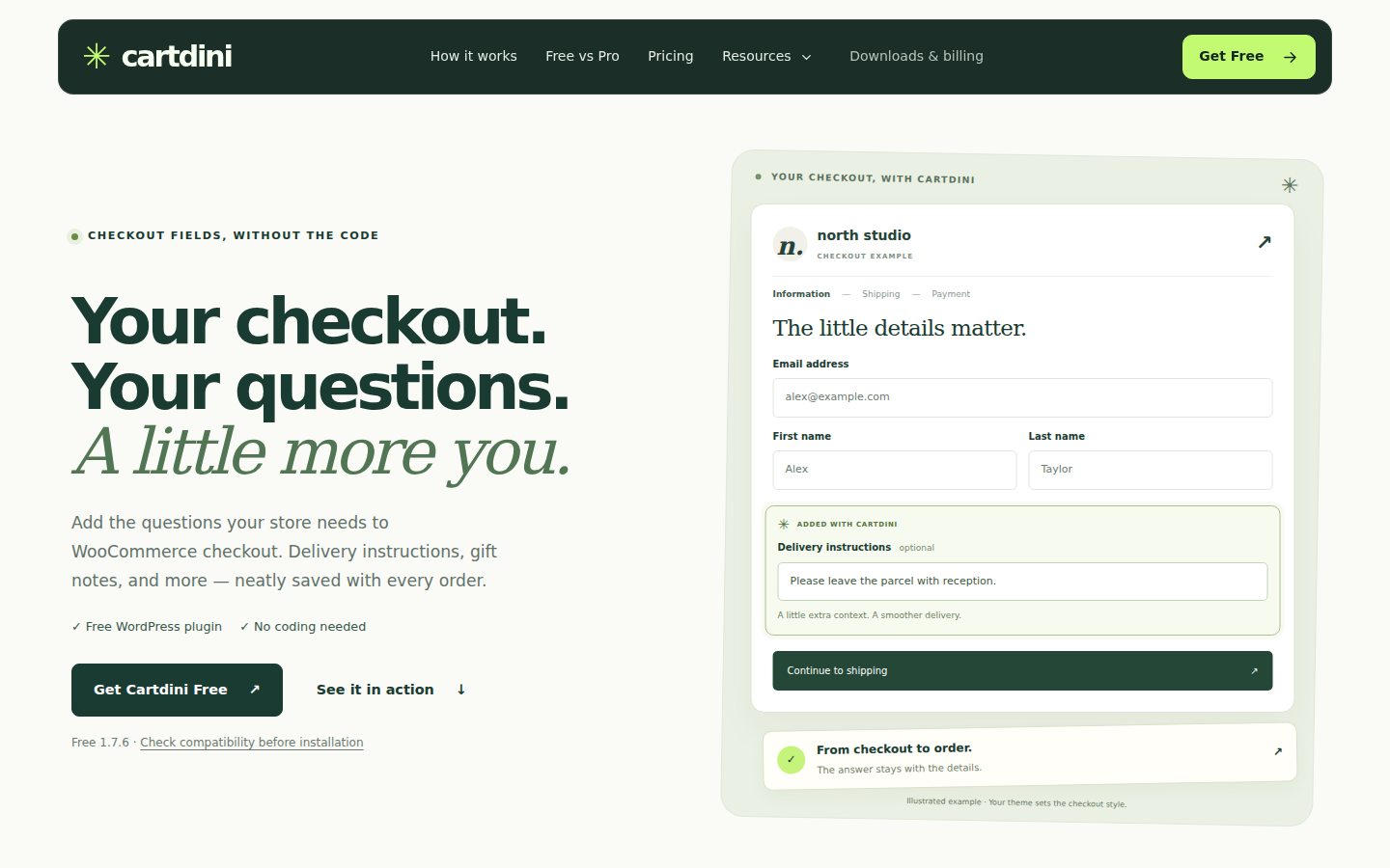 Cartdini official homepage, captured 6 October 2026.
