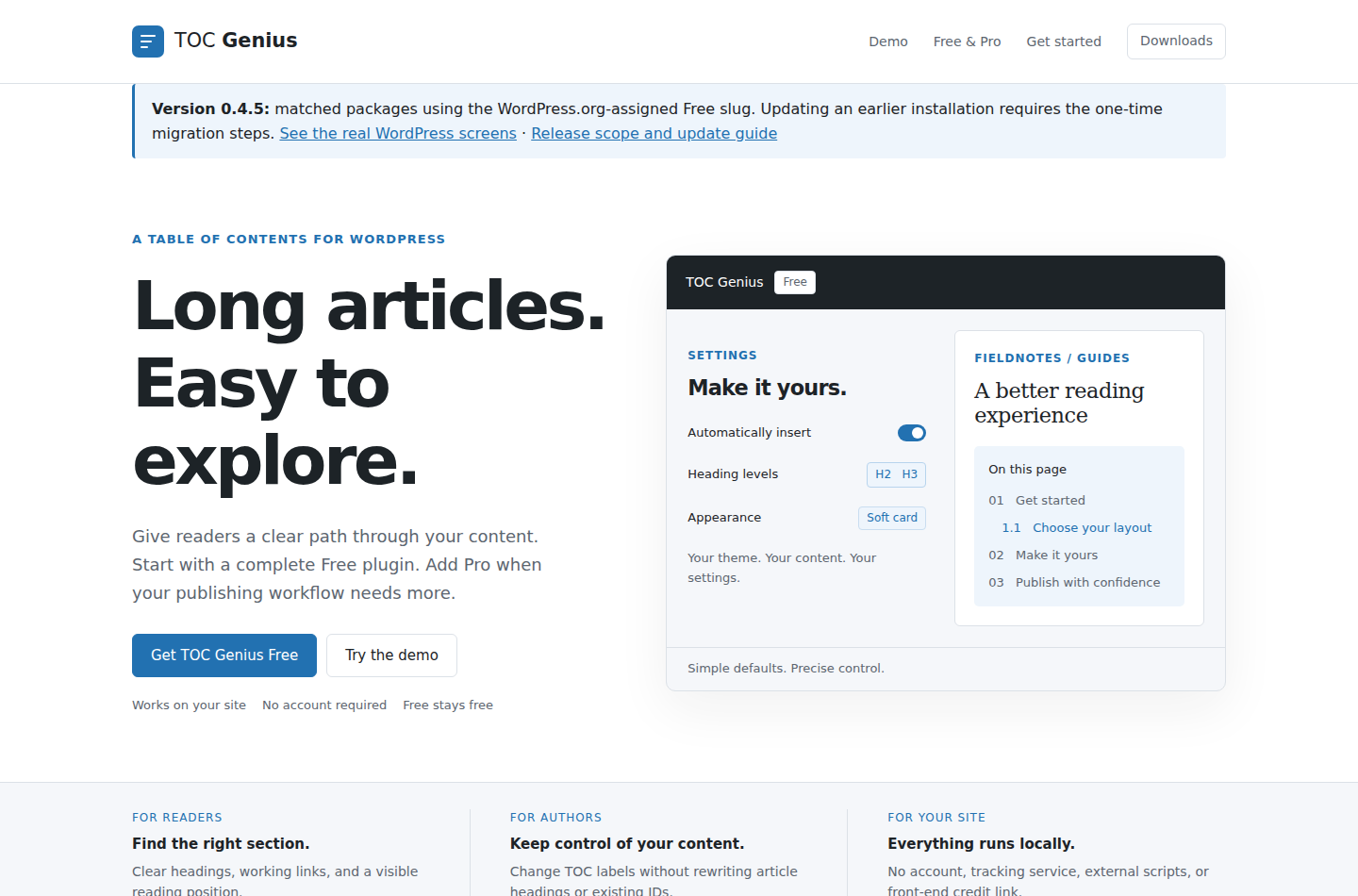 TOC Genius official homepage, captured 28 October 2026.